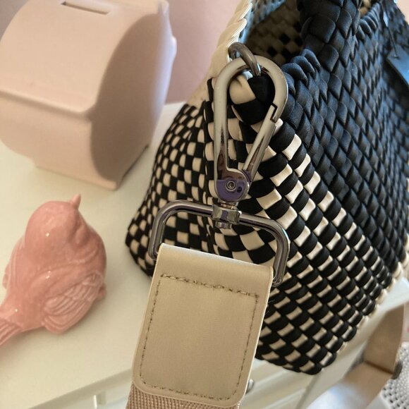 Naghedi St. Barth's tote, graphic geo black and cream indio woven, Small - Picture 7 of 8